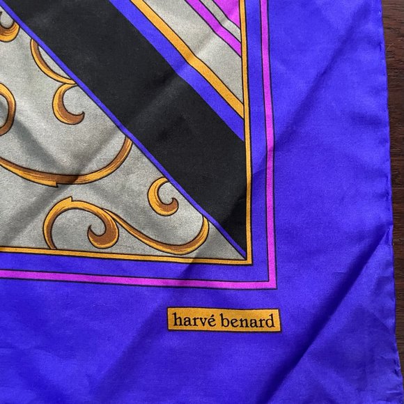 Designer, Vintage Harve Benard Silk Scarf - Picture 5 of 5